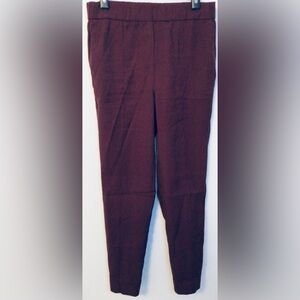 Ann Taylor burgundy pull on elastic waist dress pants size medium
